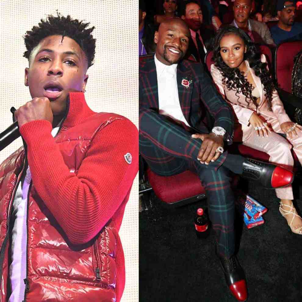 NBA young boy (l) Floyd Mayweather and his daughter on the right
