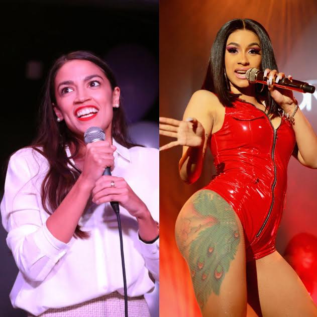 left Alexandria Ocasio-Cortez