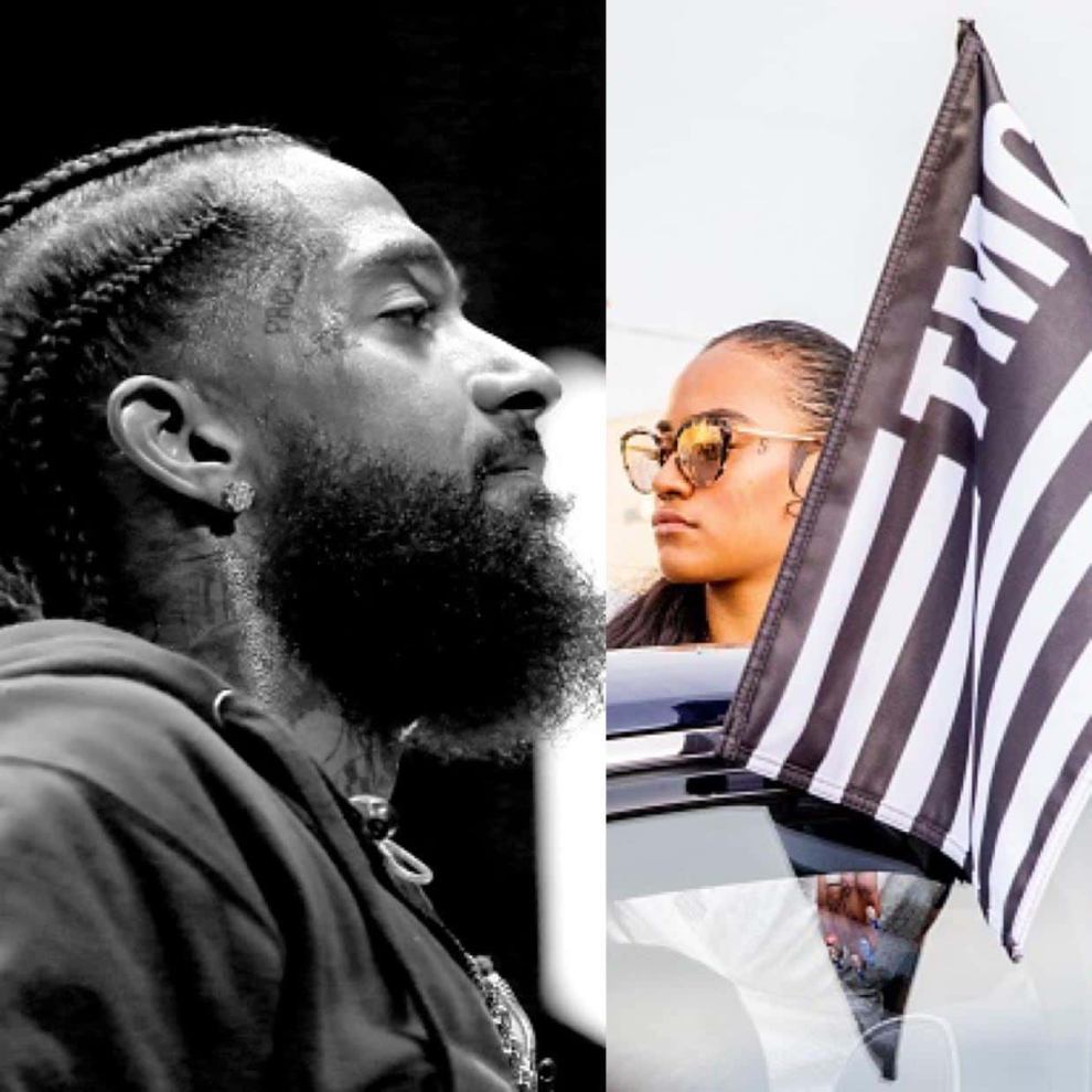 [r] Nipsey Hussle performs onstage at the STAPLES Center Concert Sponsored by SPRITE during the 2018 BET Experience [L] Nipsey H