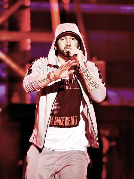 Eminem performing during the 2018 Bonnaroo Music & Arts Festival