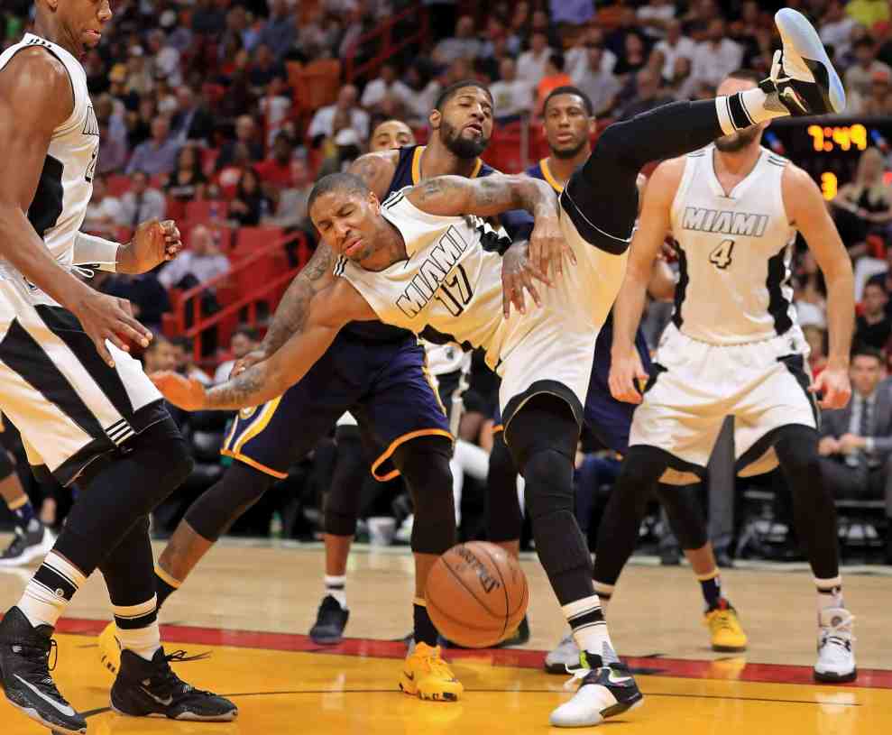 Miami player falling