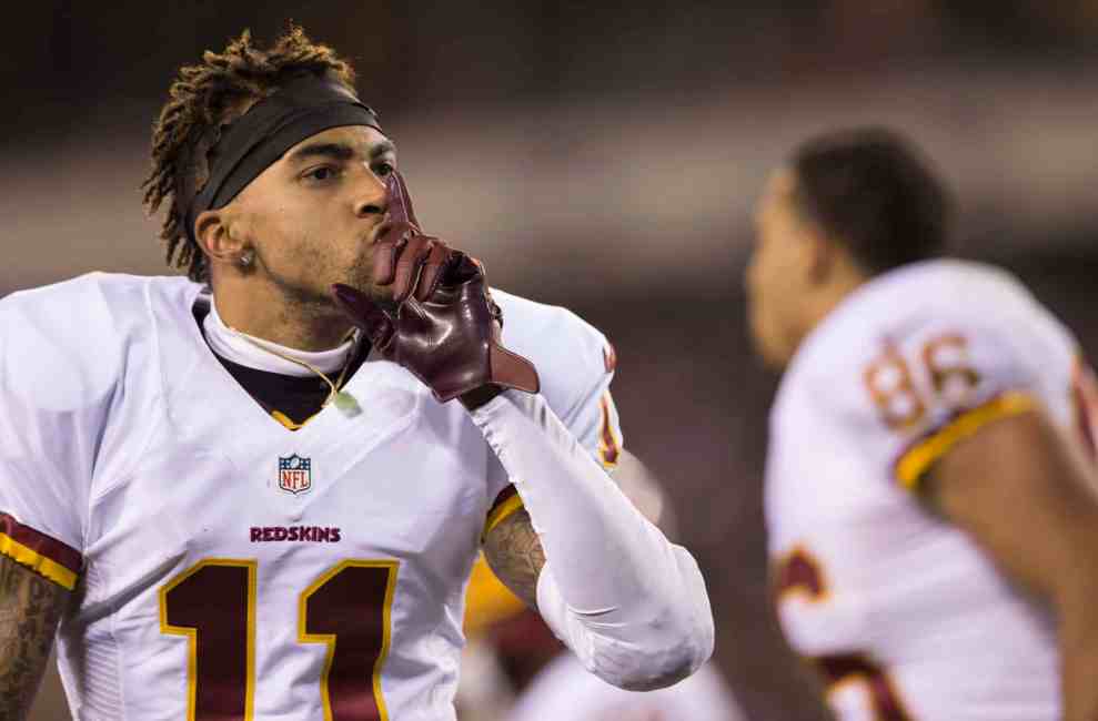 Washington Redskin's DeSean Jackson shh motion