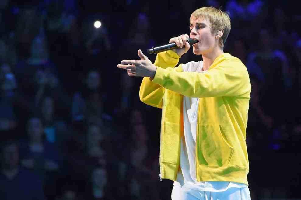 Justin Bieber performing