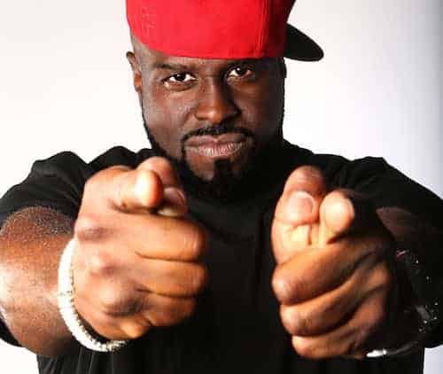 Funkmaster Flex pointing both hands
