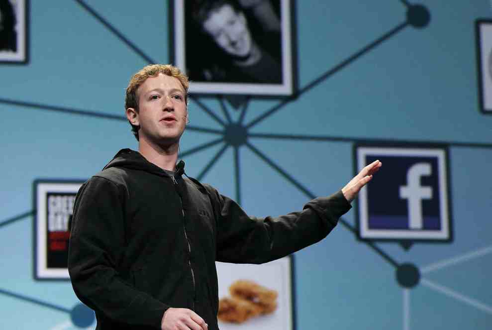 Mark Zuckerberg presenting Facebook