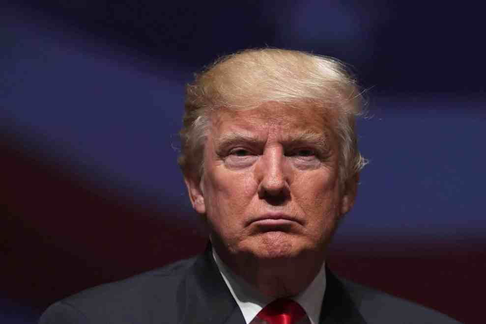 President Donald Trump scowling