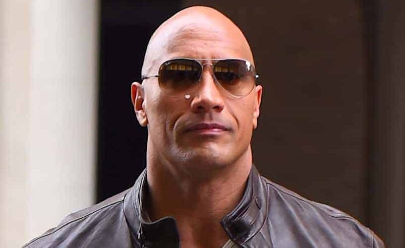 Dwayne Johnson 'The Rock'  in a leather jacket and sunglasses