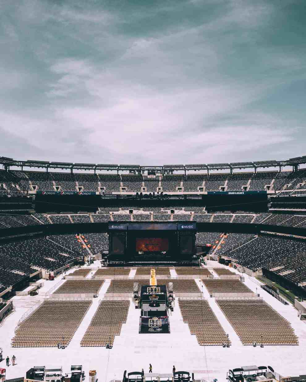 Set up for Hot 97 Summer Jam at Metlife Stadium