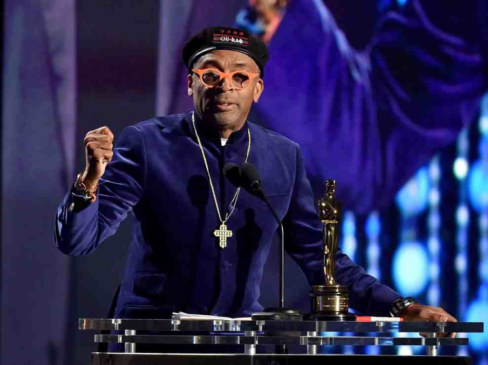 Spike Lee accepting honorary Oscar
