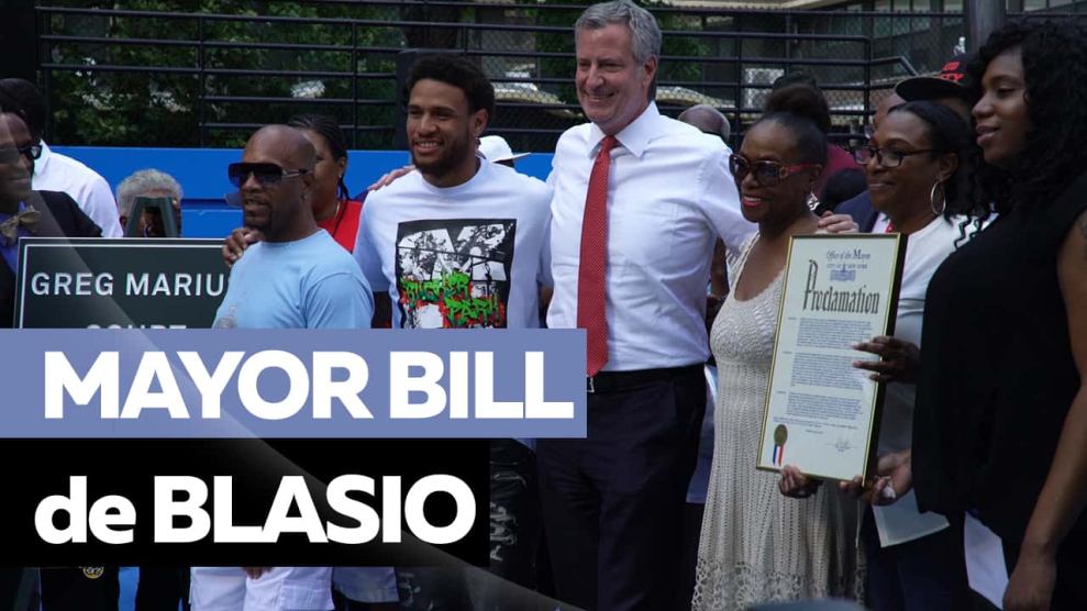 Mayor Bill de Blasio & Ebro Join Renaming Ceremony of Basketball Court At Rucker Park