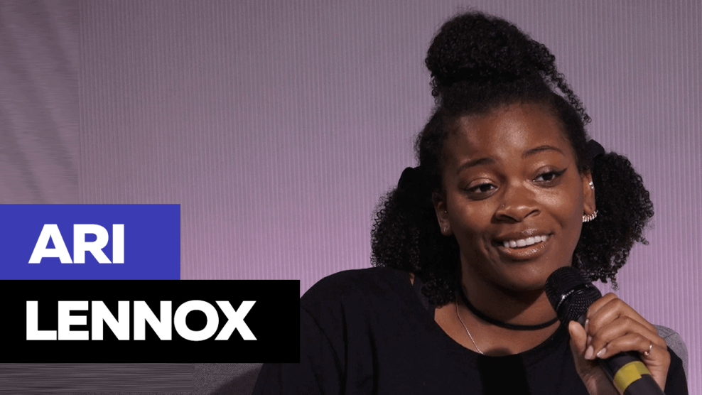 Ari Lennox in Hot 97 studio with Nessa