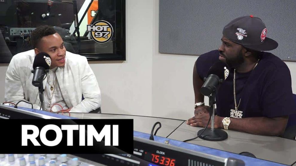 Rotmu speaking with Funk Flex in Hot 97 studio