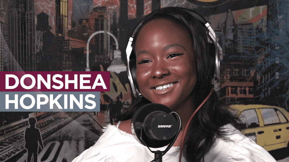 Donshea Hopkins at Hot 97 Studio on Ebro in the Morning