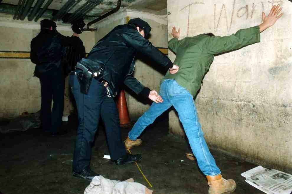 NYPD officers are photographed January 12