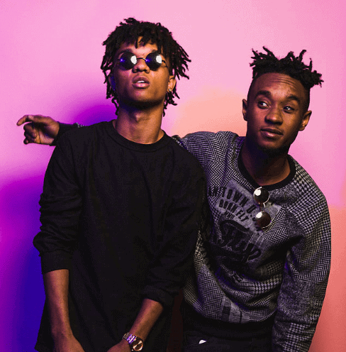 Swae Lee and Slim Jimmy of Rae Sremmurd pose for a portrait backstage on October 23