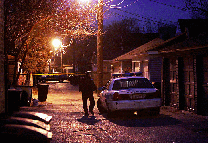 Chicago Police secure the area March 10