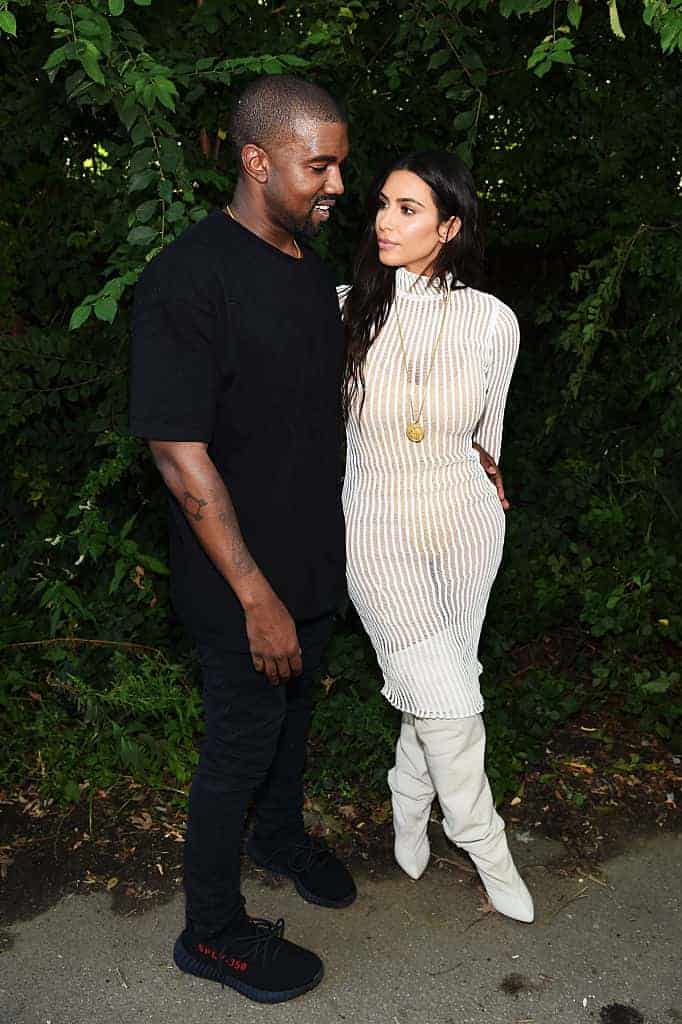 Kanye West and Kim Kardashian arrive at the Kanye West Yeezy Season 4 2016