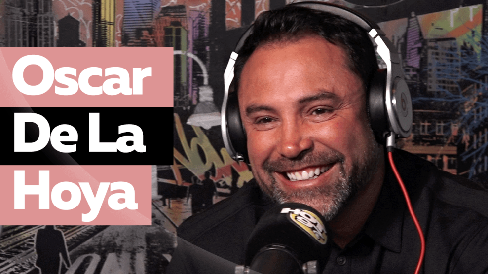 Oscar De La Hoya in Hot 97 Studio