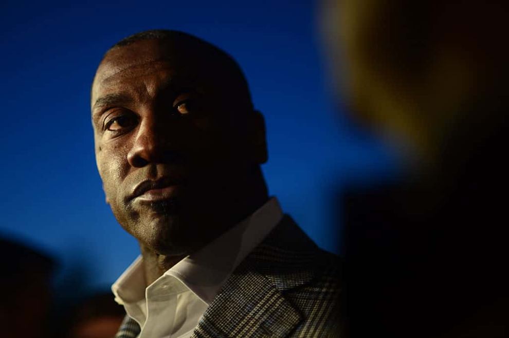 Shannon Sharpe speaks after Denver Broncos owner Pat Bowlen inducted into team Ring of Fame