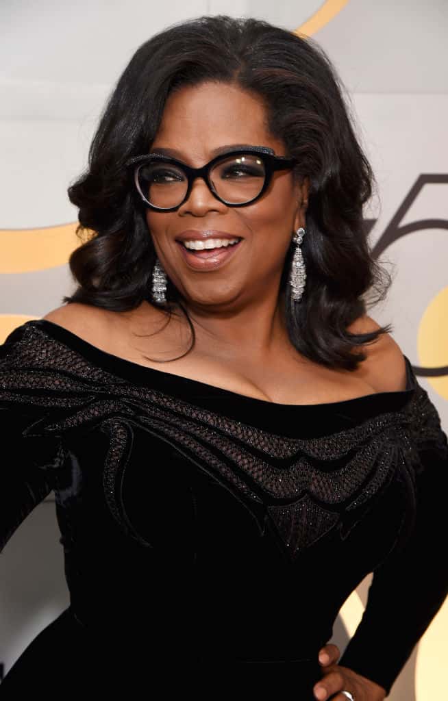 Oprah Winfrey backstage Moet & Chandon At The 75th Annual Golden Globe Awards