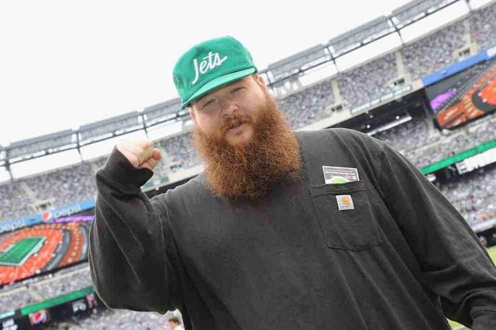 Action Bronson attends the New York Jets versus Seattle Seahawks game at MetLife Stadium on October 2