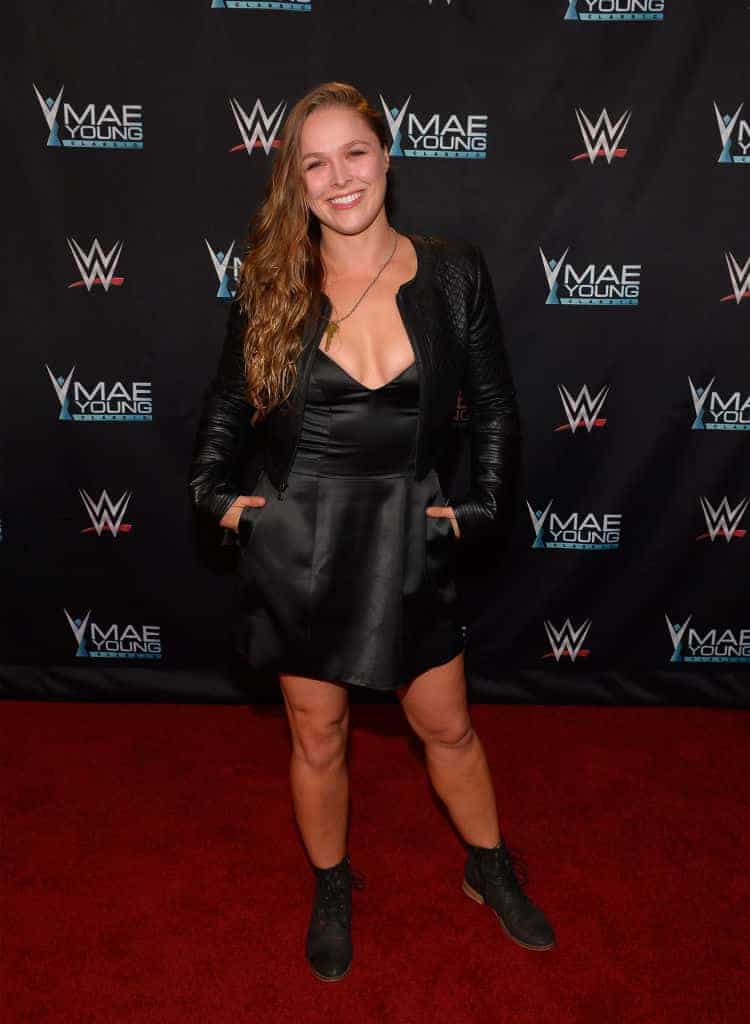 Rhonda Rousey appears on the red carpet of the WWE Mae Young Classic on September 12