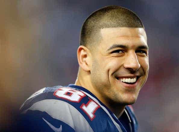 Aaron Hernandez in Patriots uniform