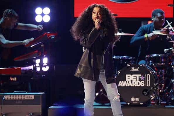 Ella Mai performs at the 2018 BET Awards
