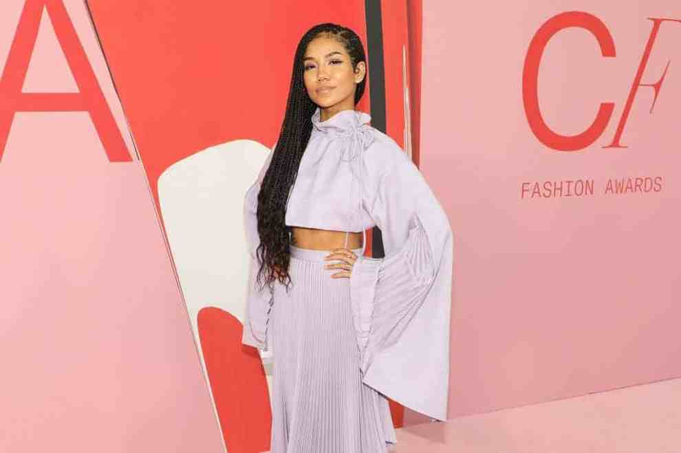 Jhene Aiko wearing white outfit