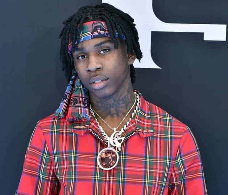 Polo G wearing Red plaid shirt