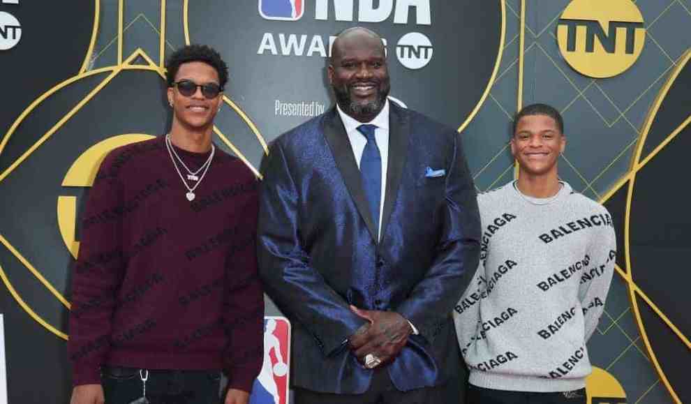 Shaquille O'Neal and two of his sons