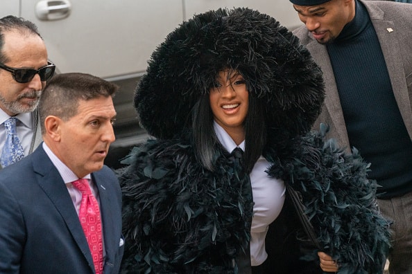 Rapper Cardi B (Belcalis Marlenis Almanzar) arrives at Queens Criminal Court on December 10