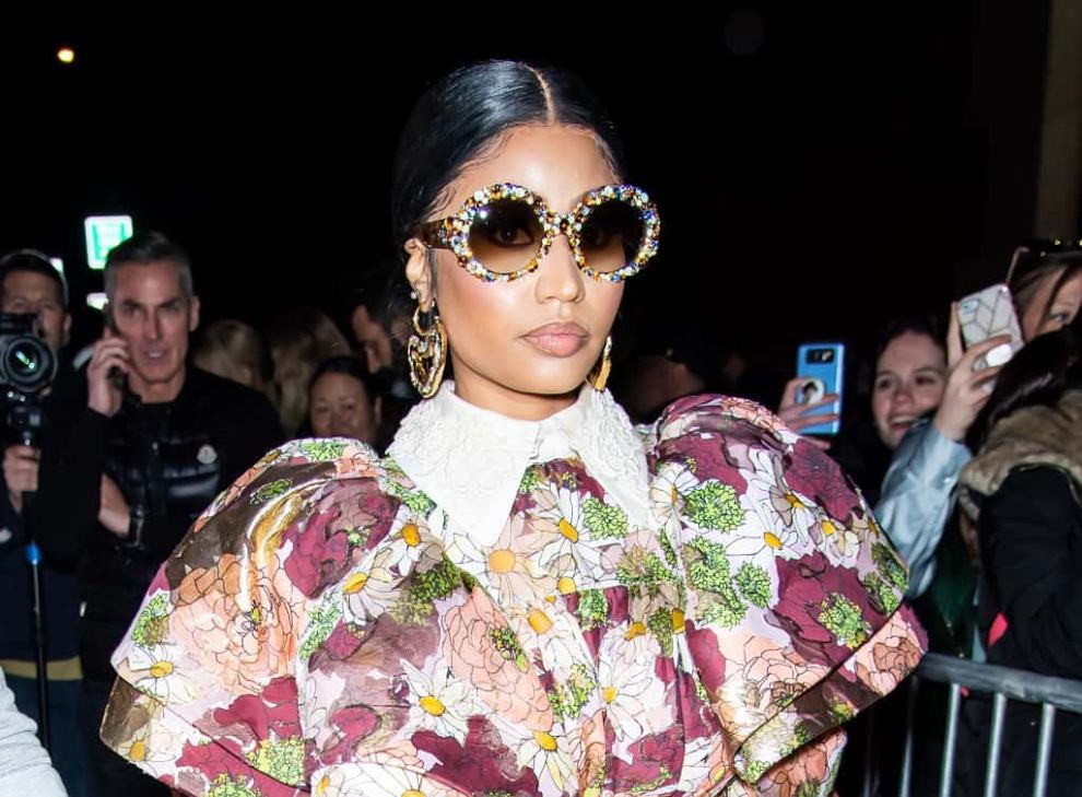 Rapper Nicki Minaj is seen leaving the Marc Jacobs Fall 2020 runway show during New York Fashion Week on February 12