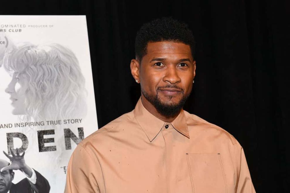 Usher looking at the camera
