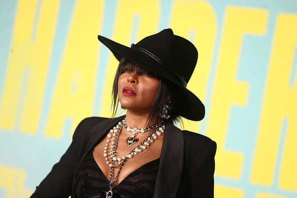 Taraji P. Henson attends the Los Angeles premiere of "The Harder They Fall" at Shrine Auditorium and Expo Hall on October 13