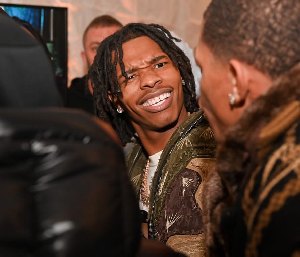 LilBaby and YK Osiris attend "Keeping Up With The Jones" Turkey Giveaway at Greenbriar Mall on November 23
