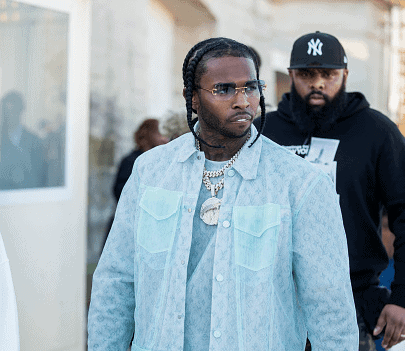 Pop Smoke is seen outside Louis Vuitton during Paris Fashion Week - Menswear F/W 2020-2021 on January 16