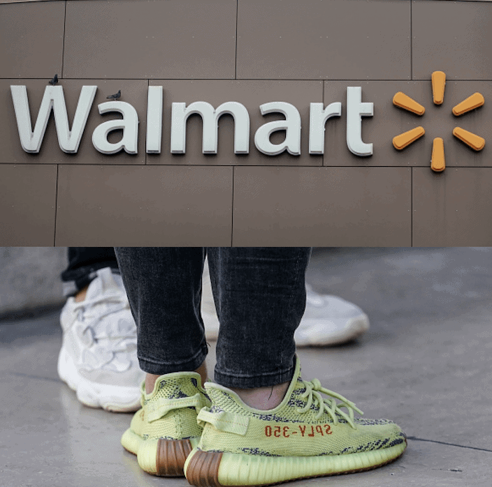 A sign hangs outside of a Walmart store on May 19