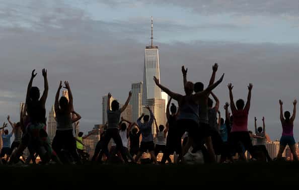 Yoga in the park.