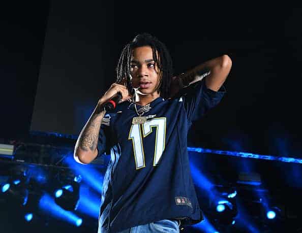 Rapper YBN Nahmir performs in concert during "The Endless Summer Tour" at Cellairis Amphitheatre at Lakewood on September 5