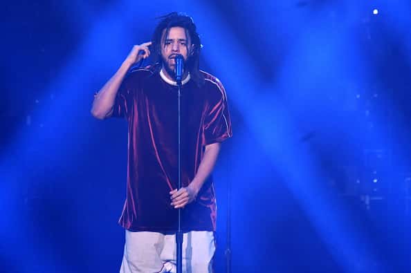 J. Cole on stage.
