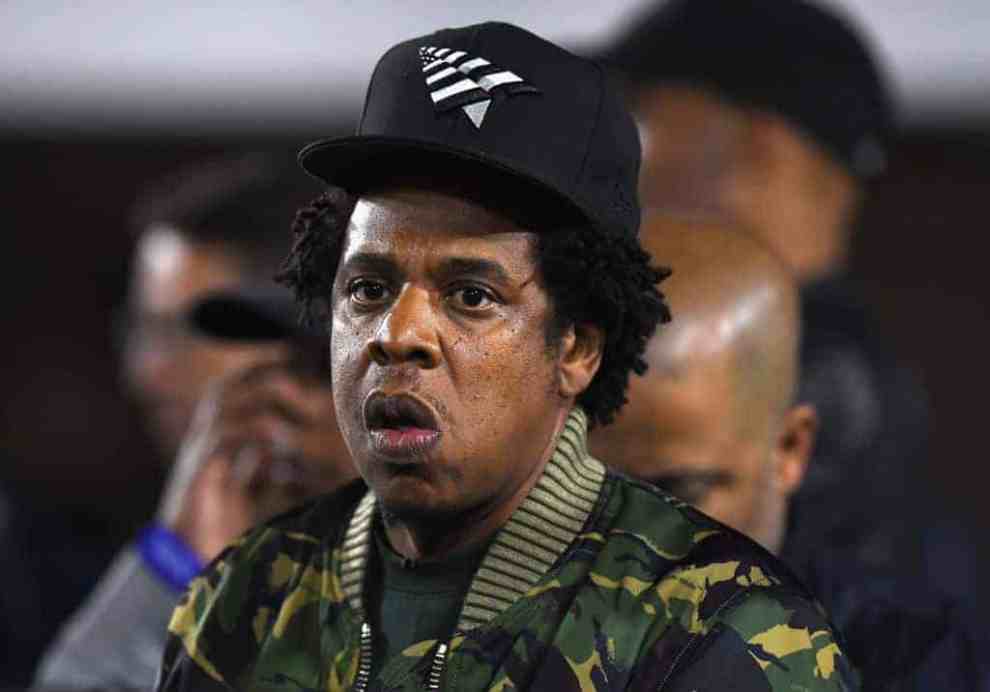 Rapper Jay-Z attends the game between the Kansas City Chiefs and the Los Angeles Rams at Los Angeles Memorial Coliseum on Novemb