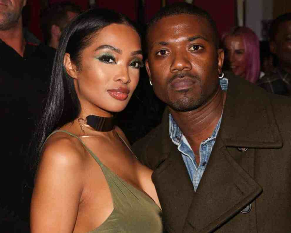 Princess Love and Ray J looking at the camera