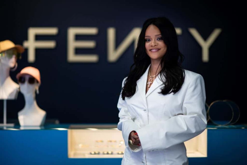 Rihanna wearing all white