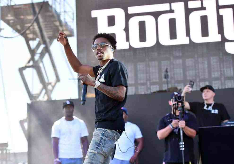 Roddy Ricch wearing black
