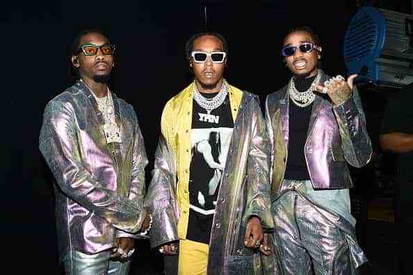 Migos pose backstage for Savage X Fenty Show Presented By Amazon Prime Video - Backstage at Barclays Center on September 10
