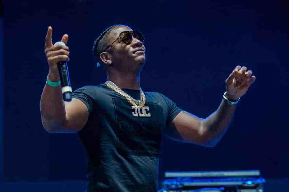 Yung Joc wearing black shirt