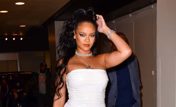 Rihanna arrives to the PlayStation Theater in Times Square on October 13