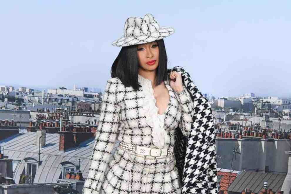 Cardi B wearing black and white