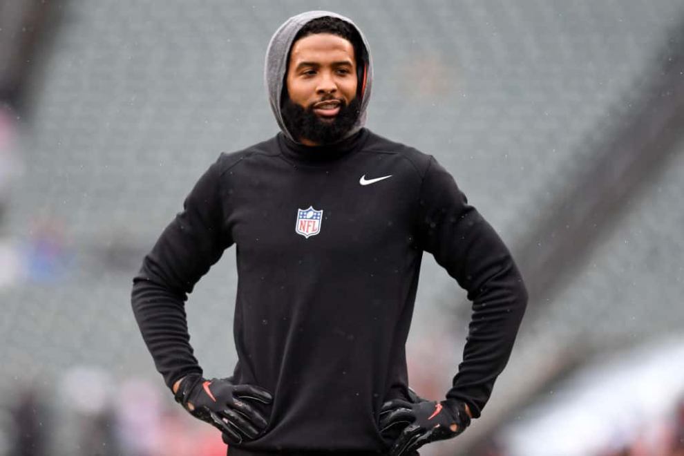 Odell Beckham Jr wearing black and grey